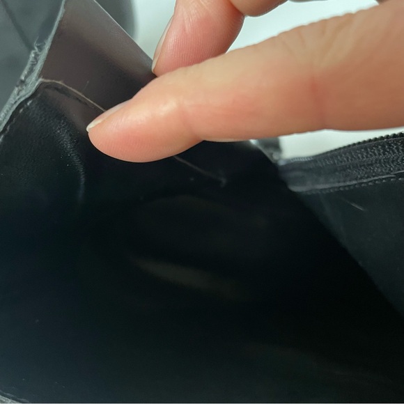 OAK + FORT Black Leather Ankle Boot Block 2” Heel Square Toe 4009 Size 8 - Picture 6 of 12